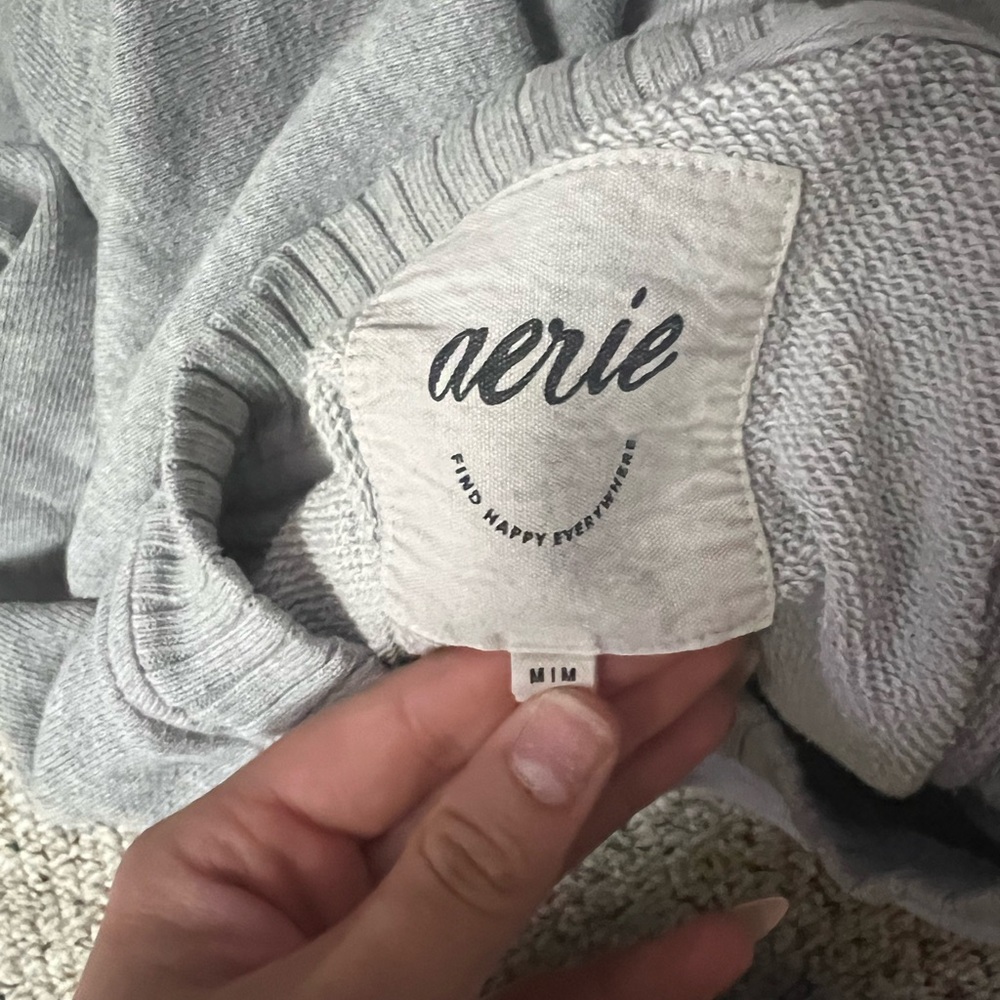 Aerie Light Gray Knit Sweater